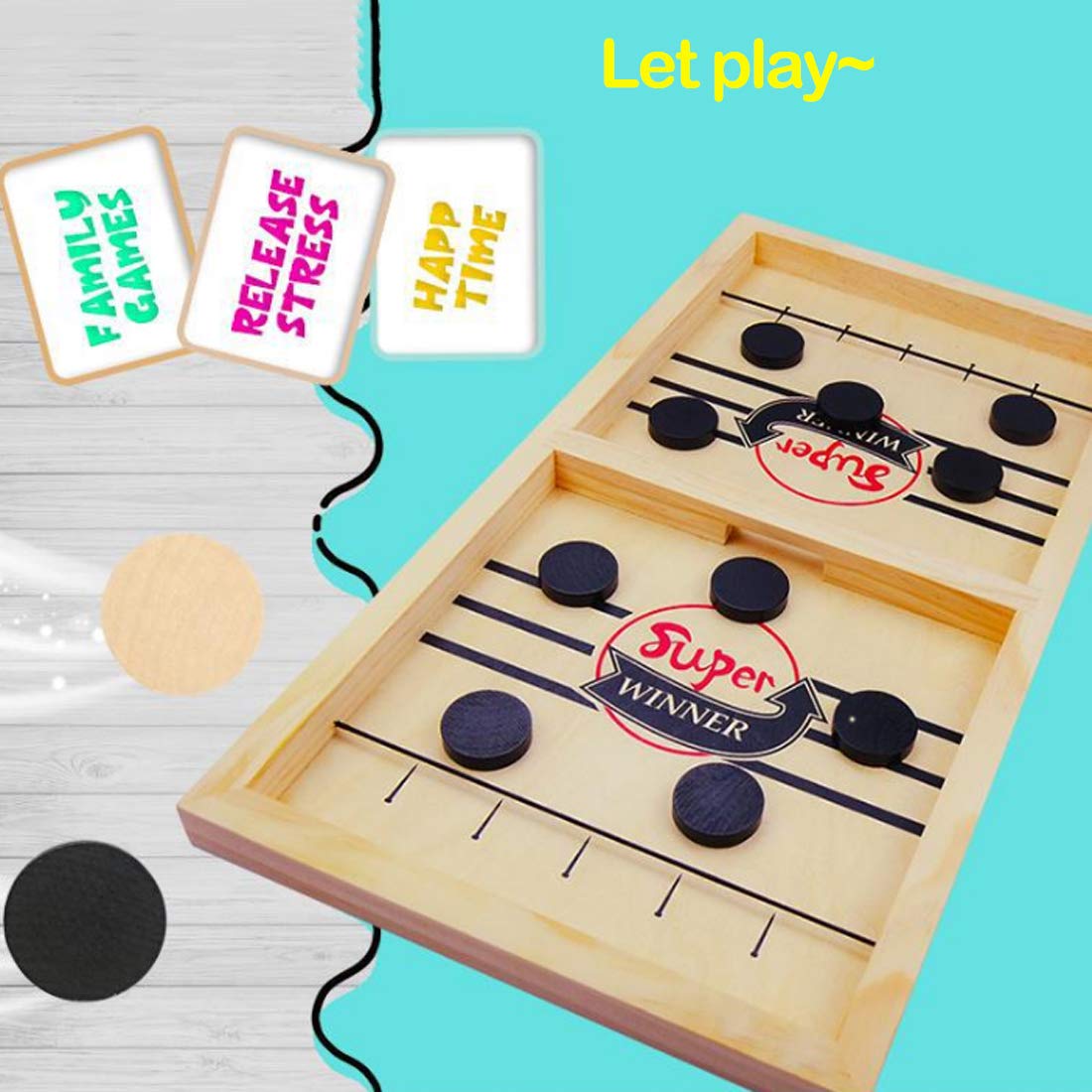 Simplenice Fast Sling Puck Game,Sling Puck Game,Slingpuck Games Toy,Paced Super Winner Board Games Toys For Kids & Adults Medium Size