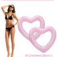 Heysplash Heart Pool Float, Heart Shaped Summer Swimming Pool Float Loungers Tube Ring Floatie, Water Fun Beach Party Toys For Adults, 2 Pack, 120 Cm Diameter - Pink