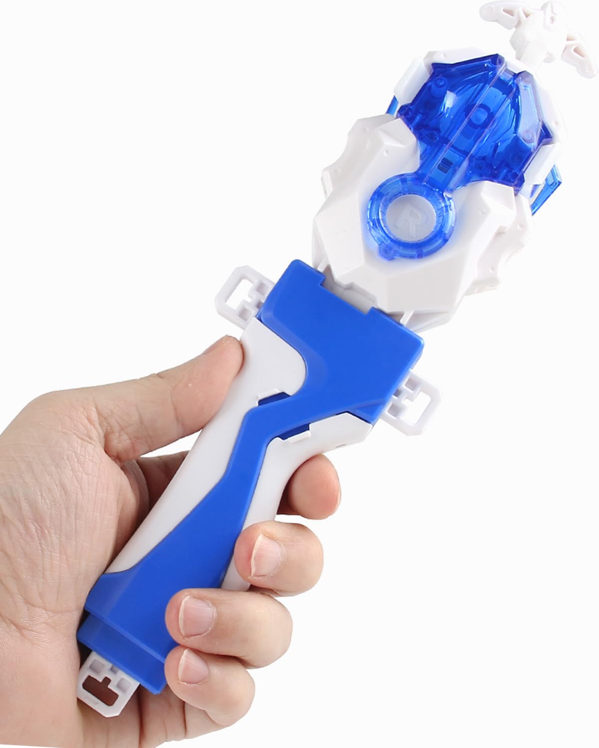 Bey Battling Tops Burst Launcher and Grip  Custom Bay cutting edge Launcher LR Left Right Spin DB Layer System Compatible with All Bey Burst Series (White)