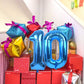 Toniful 40 Inch Blue Large Numbers Balloon Birthday Party Decorations, Foil Mylar Big Number Balloon Digital 18 For 18Th Birthda
