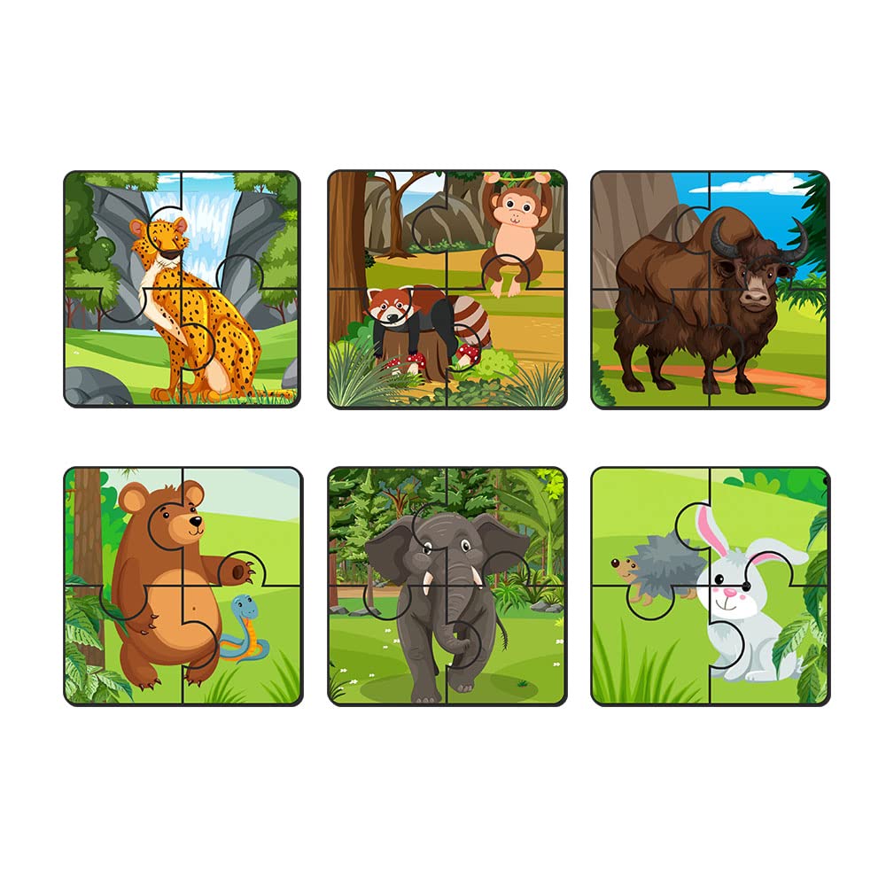 Artvibes Animals Wooden Jigsaw Puzzle Games For Children & Kids | Jigsaw Puzzles For Kids Age 25 | 4 Pieces Puzzles | ToddlerS