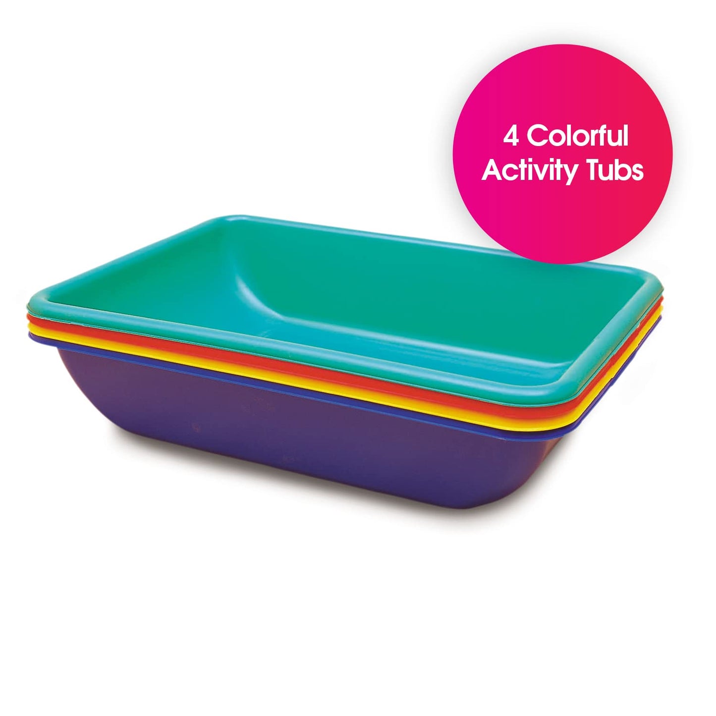 Edushape Water and Sand Play Tubs Set of 4 - Assorted Colors, Plastic, Model PL700090