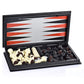 Quadpro 3 In 1 Magnetic Chess Checkers Backgammon Board Game Set With Folding Board Travel Games For Kids And Adults (Chess: Black & White)