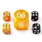 BESCON DICE 5pcs Backgammon Pearl Dice Set - 30MM Resin Doubling Cube with 4pcs 16MM Amber/Black Marbleized Dice