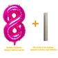 32 Inch Pink Number 8 Balloons Foil Ballon Digital Birthday Party Decoration Supplies (Pink Number 8 Balloon)