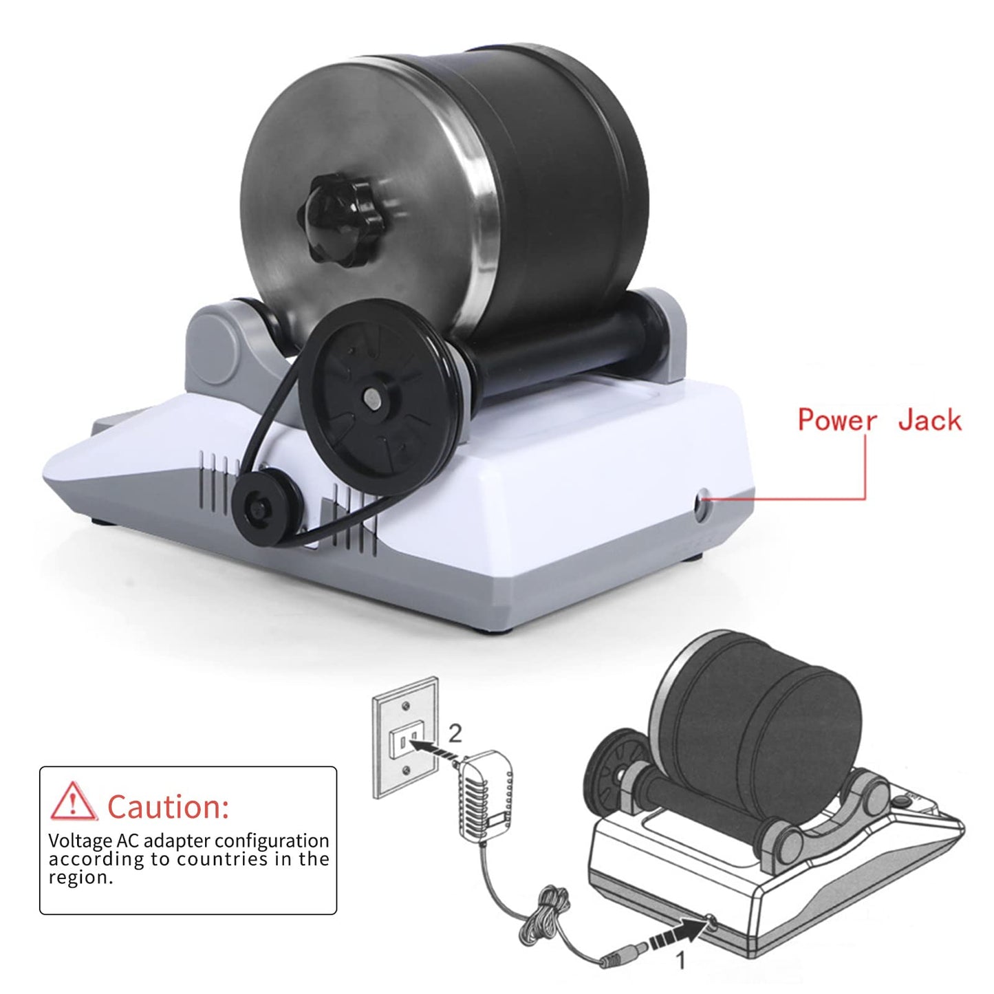 Buaob Rock Tumbler Kit - Turn Rough Rocks Into Beautiful Gems With 7-Day Polishing Timer, Includes 2 Belts, Bag Of Rough Stones,