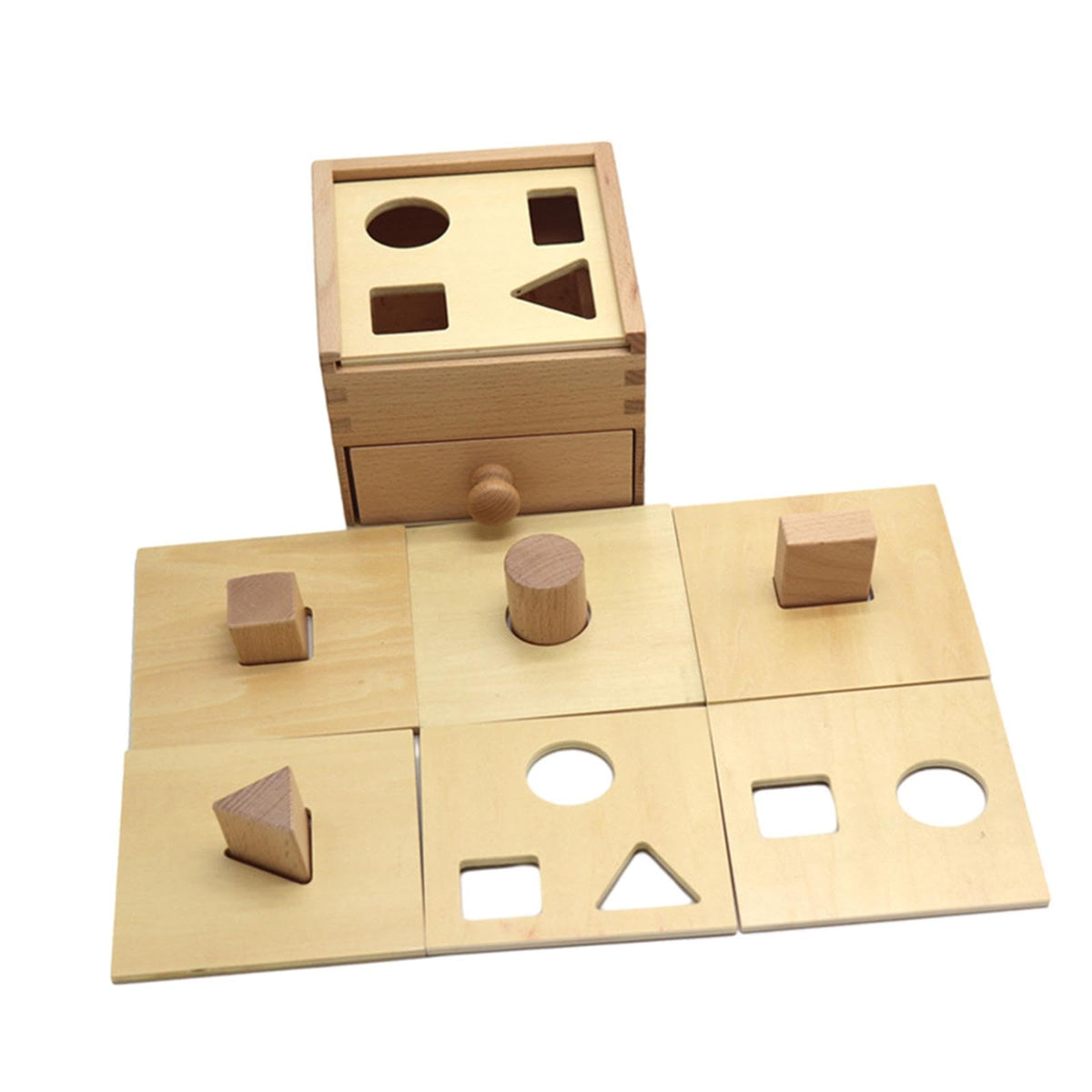 Styleheaven Wooden Shape Sorting Cube Montessori Toy For Children Toddlers Birthday Gift