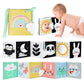 Okooko Black And White Baby Book - High Contrast Baby Toy For 0-6 Months - Soft Book For Tummy Time, Crib, Stroller - Montessori Sensory Toy For Early Education