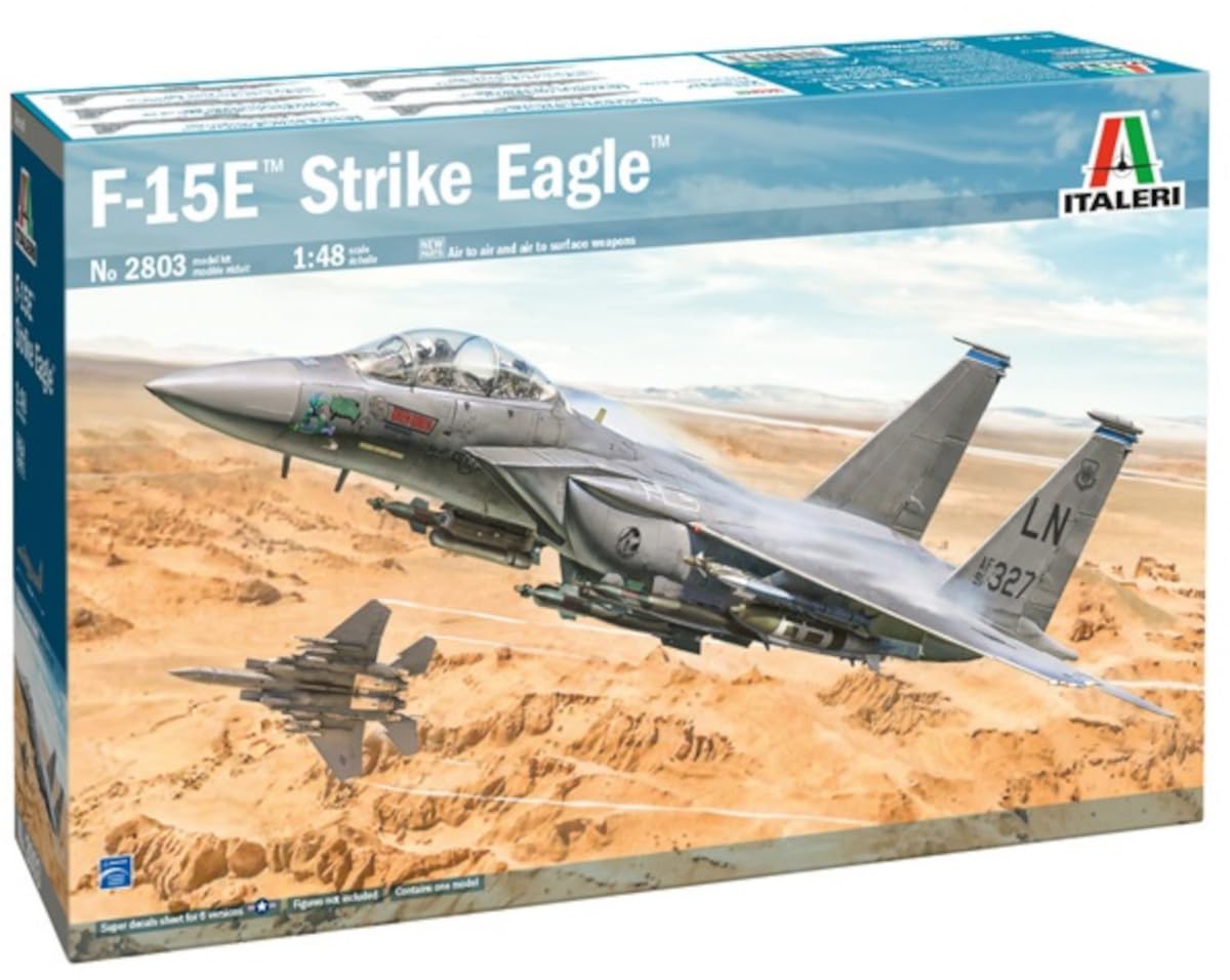 Italeri -2803 F-15E Strike Eagle, 1:48 Scale, Model Kit, Plastic Model to Assemble, Model Making, IT2803