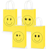 16Pcs Smile Face Gift Paper Bags Smile Face Party Supplies Preppy Party Favors Bags Yellow Smile Face Party Goodie Bags Preppy Party Decor Party Decorations For Bachelorette Birthday Baby Shower