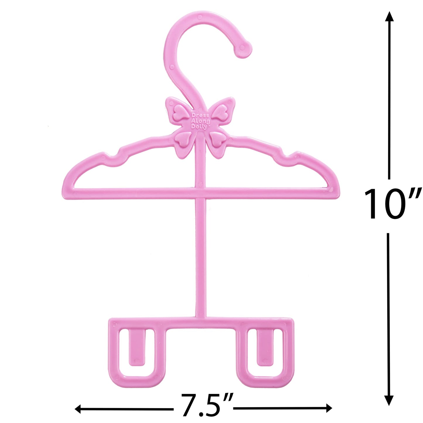 Dress Along Dolly Pink Full-Outfit Hanger 24Pk For American 18' Doll Clothes- Hold Your Tops & Bottoms Together Including Dresses, Pants, Shirts, Skirts, & Accessories- Perfect Girl Gift Set