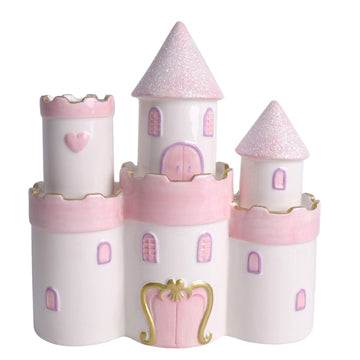 Vencer Large Ceramic Princess Castle Piggy Bank Kids Piggy Bank for Girls and Boys,Money Bank,Kids Piggy Bank,Pink,Great Gift To