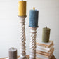 KALALOU Set of Four Faux Velvet Candles, Model NRV2213, 7x8x8, Color: See Image