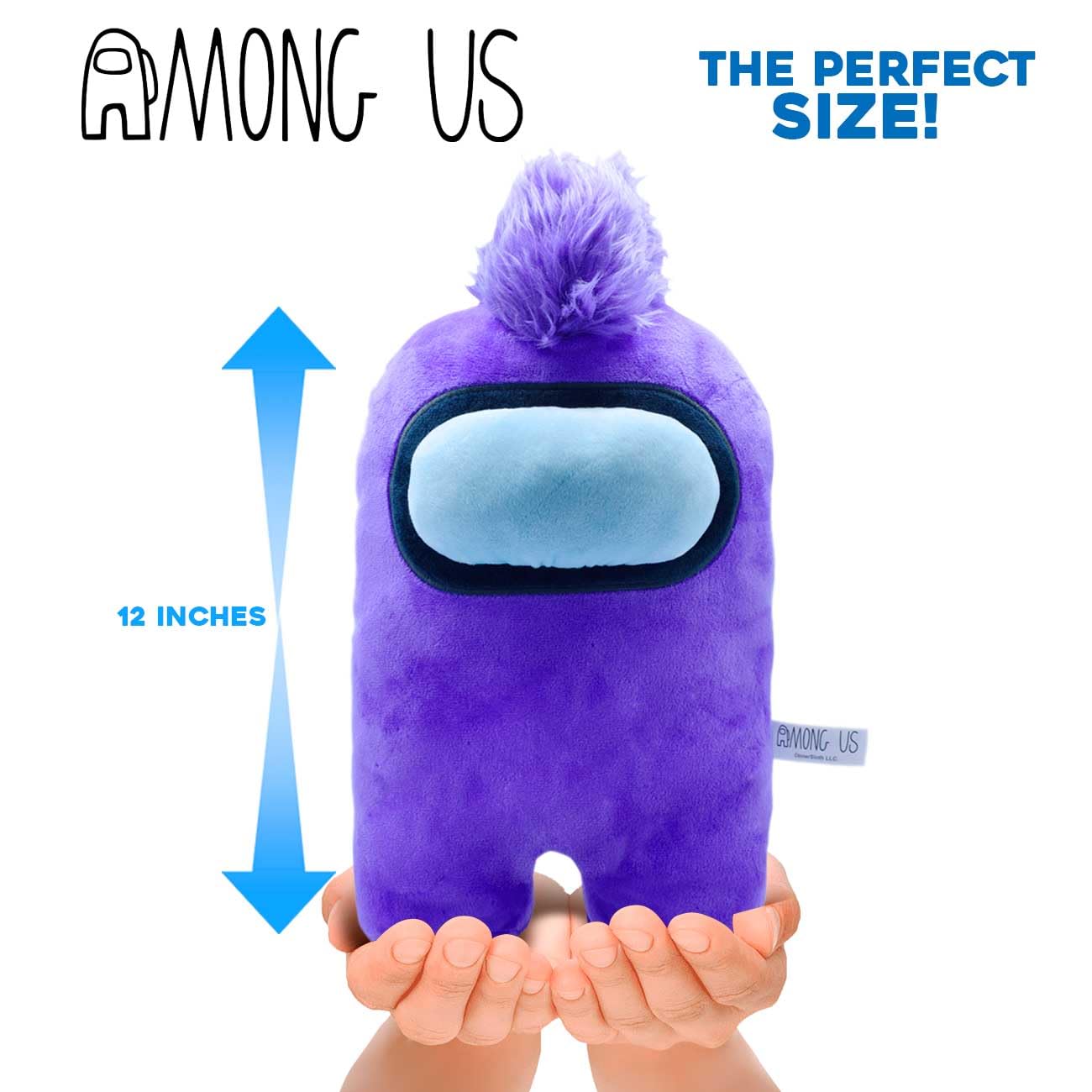 Just Toys LLC Among Us Mega Plush - Purple Mohawk, 12 inches, Polyester Material, Model 11985