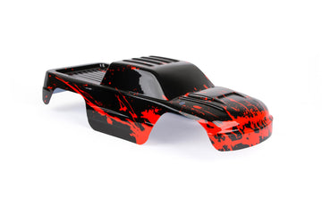 SummitLink Custom Body Compatible for 1/10 Scale RC Car or Truck (Truck not Included) (Muddy Red Over Black)