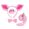 Jmkcoz 4 Pieces Pig Costume Set Pig Ears Headband Nose Tail Bow Pink Pig Fancy Dress Costume Accessories For Halloween Dress Up Play Party