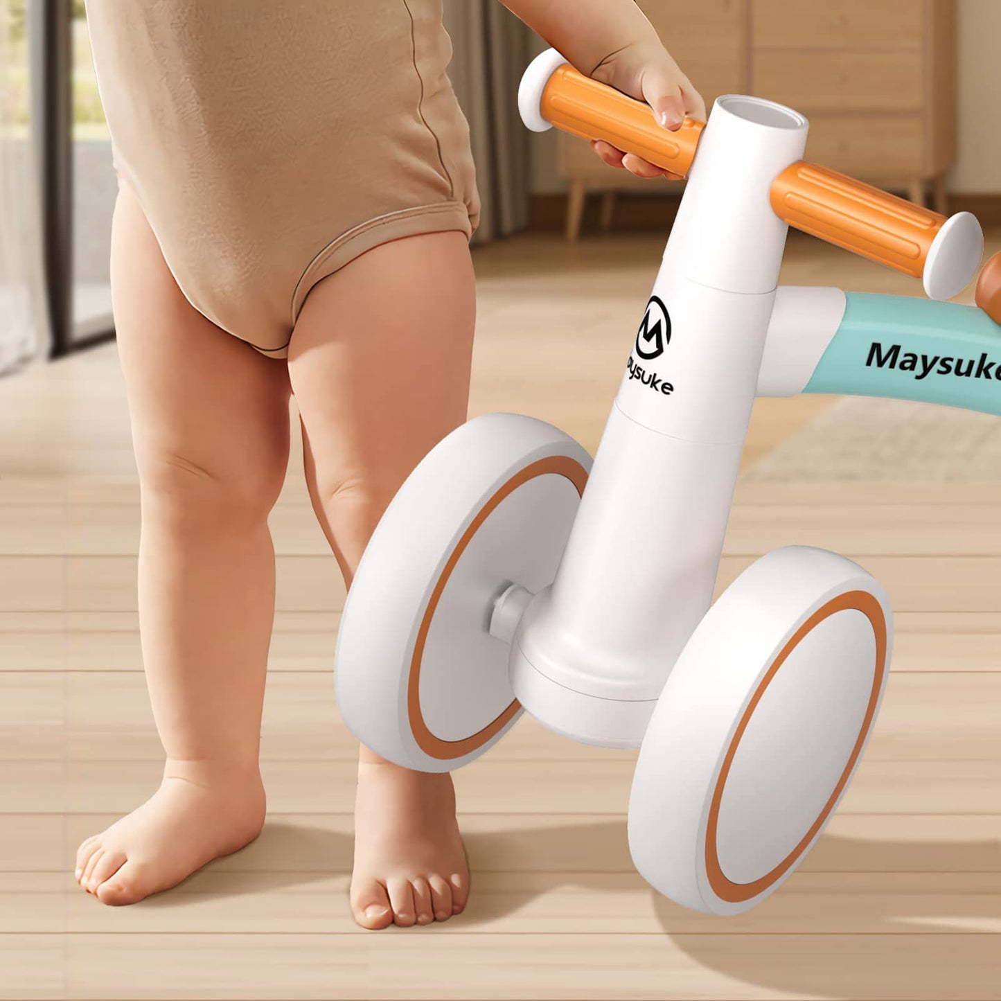 Maysuke Baby Balance Bike Toys for 1 Year Old Boys and Girls Gifts, Toddler Bike 10-24 Month First Birthday Gift with 4 Wheels,