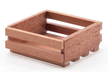 Dollhouse Miniature Slat Wood Crate, Walnut