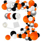 Orange Black Balloon Garland Arch Kit, 127Pcs Orange Black White Balloons Metallic Silver Confetti Balloons For Birthday Graduat