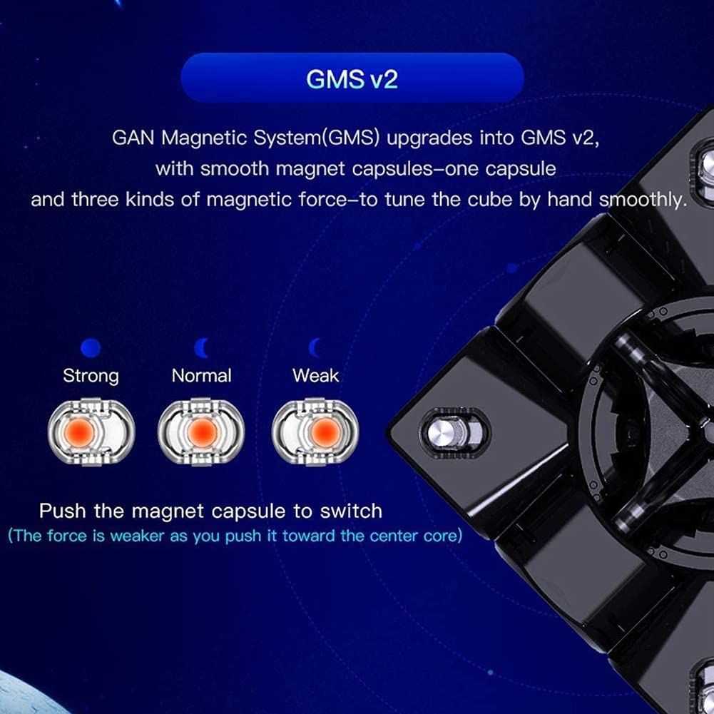 Gan 356 X S, Gan Cube 3X3, Magnetic Magic Cube, Stickerless Speed Cube Puzzle Toy, 67G Light Weight, 72 Configurations