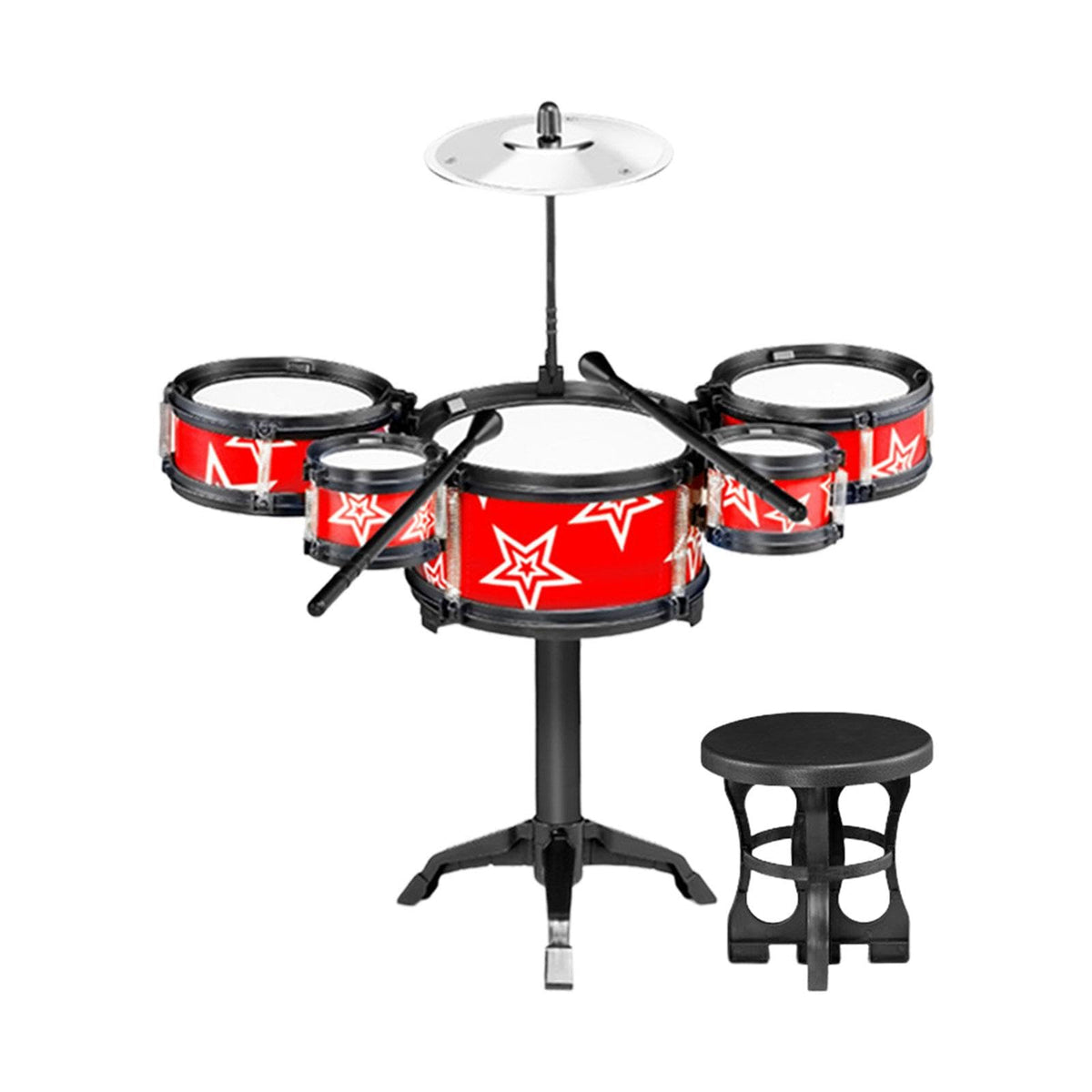 Club BollywoodSimulation Kids Drum Toys Playset Jazz Drum Kits For Kids Boys Red With Chair| Percussion | Drums |Optional