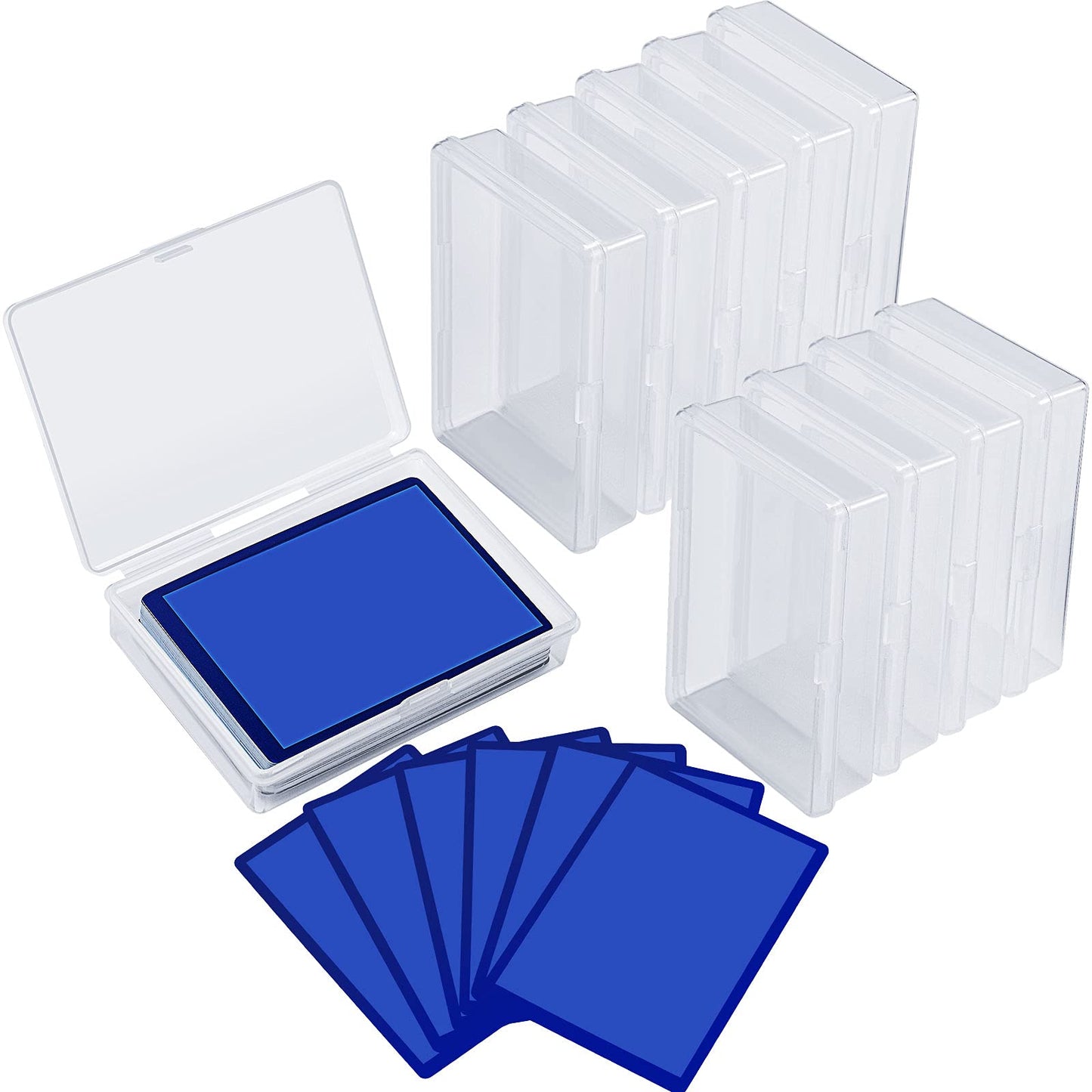 Playing Card Box Case Trading Card Storage Organizer 3.8 x 2.7 x 0.8 Inch Clear Case Empty Plastic Storage Box for Gaming(10 Pie