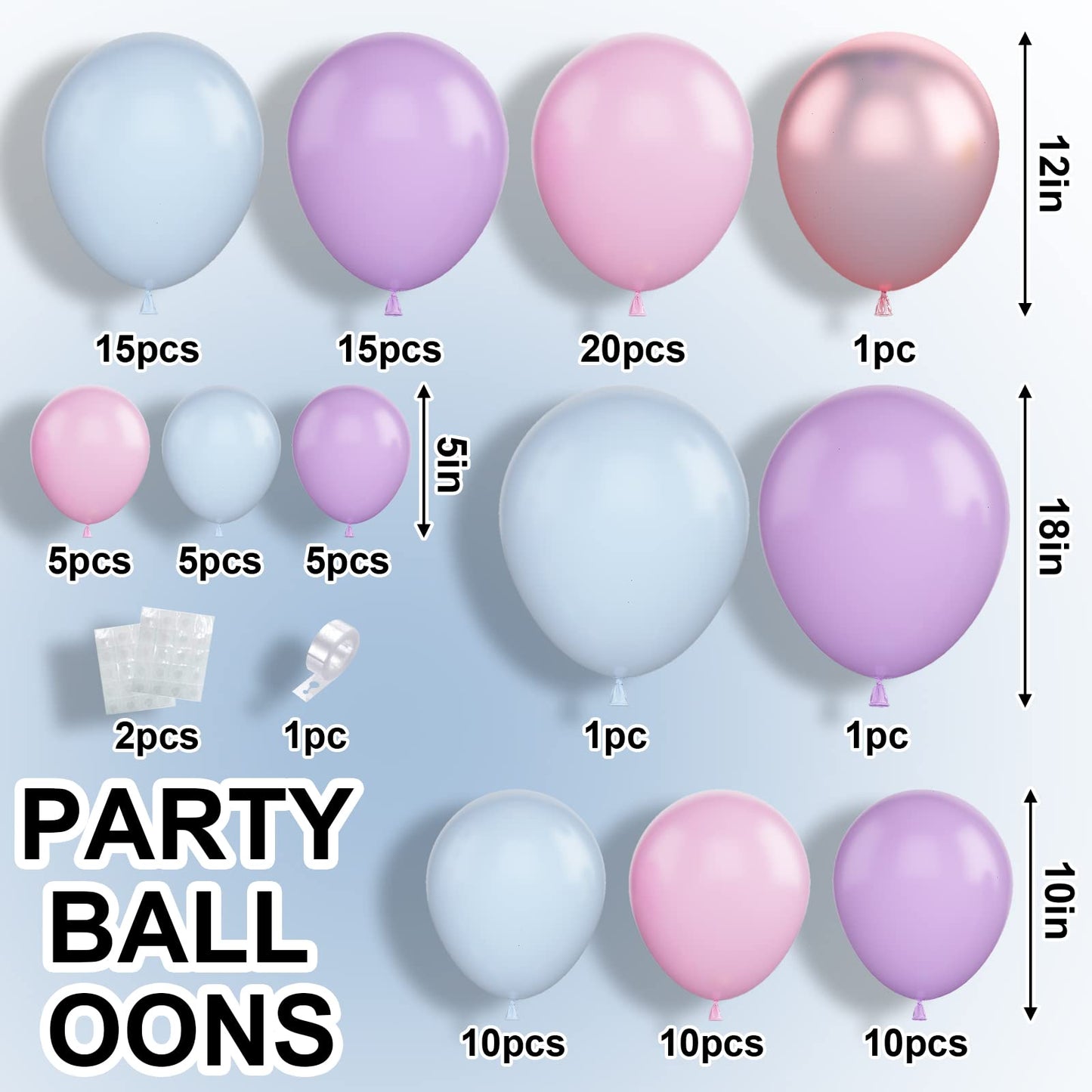 Pink Blue Balloon Garland Kit, Pink Blue Balloon Arch With Macaron Purple, Pink And Blue Party Balloons, Pink Blue Purple Balloo