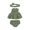 Miniland Clothes For Dolls 8 1/4'' Knitted Outfit Dress & Headband - Eco, Made In Spain, Quality, Role Play, Educational