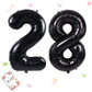 Smlpuame 40 Inch Number Balloon 0-9 Black Large Number 28 Balloons,Digital Balloons For Birthday Party Celebration Decorations S