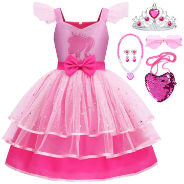 Itvti Girls Pink Cosplay Costume Dress Halloween Carnival Party Costumes With Accessories, 2-3 Years(Tag 100)