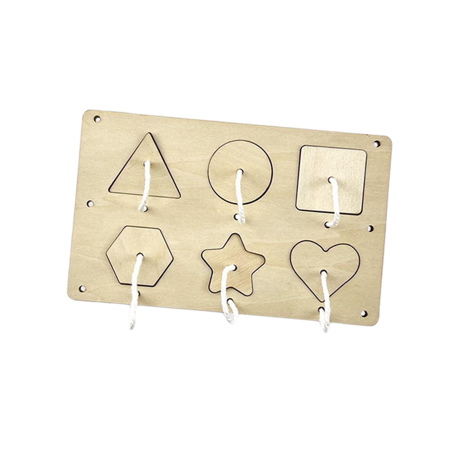 Atorse Wooden Shape Sorting Puzzle Sensory Toy Educational Toy 2 Rows For Preschool