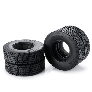 RC-Hub 4pcs Wheels Tires 22mm/25mm Rubber Tires with Foam for 1/14 Tamiya Tractor Truck Trailer RC Crawler Car (25mm)