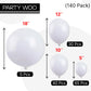 PartyWoo Balloons - 140 pcs Matte White Balloons, 5-18 Inch Sizes, Rubber, Perfect for Garland & Arch Decorations