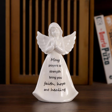 Adavas.Y&G Ceramic Praying Angel Figurine Best Gift For Loved Ones Healing Angel Night Light 7' H