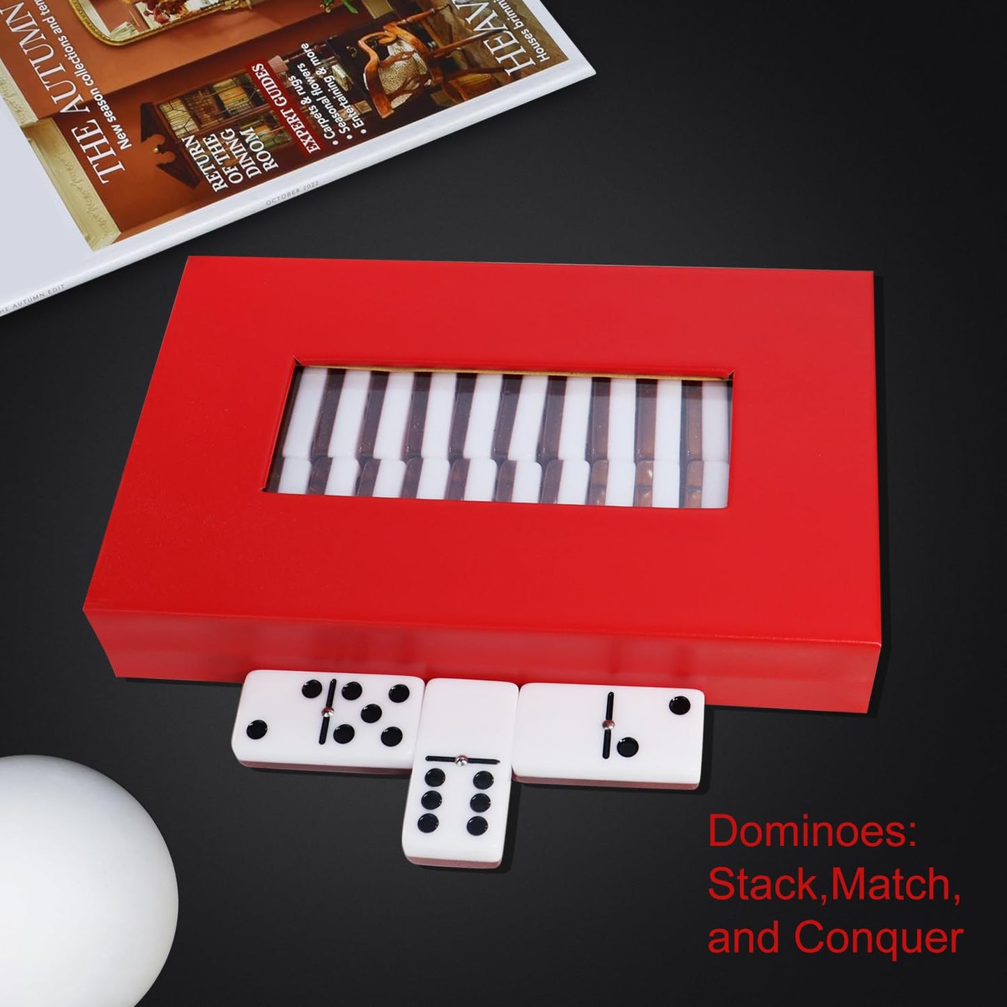 IDTQ Double Six Standard Dominos Set 28 Tiles for Adults, Classic Numbers Table Games, Family Travel Dominos Games Night Ideal f