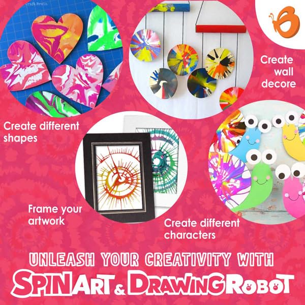 Butterfly EduFields Spin Art & Craft Kit for Kids | Educational Birthday Gift for 3+ 4 5 6 7 Year Old Boys and Girls| DIY Painti