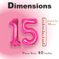 Suwen 40 Inch Hot Pink Large 15 Number Balloons Big Foil Helium Number Balloons 0-9 Jumbo Happy 15Th Mylar Birthday Party Decora