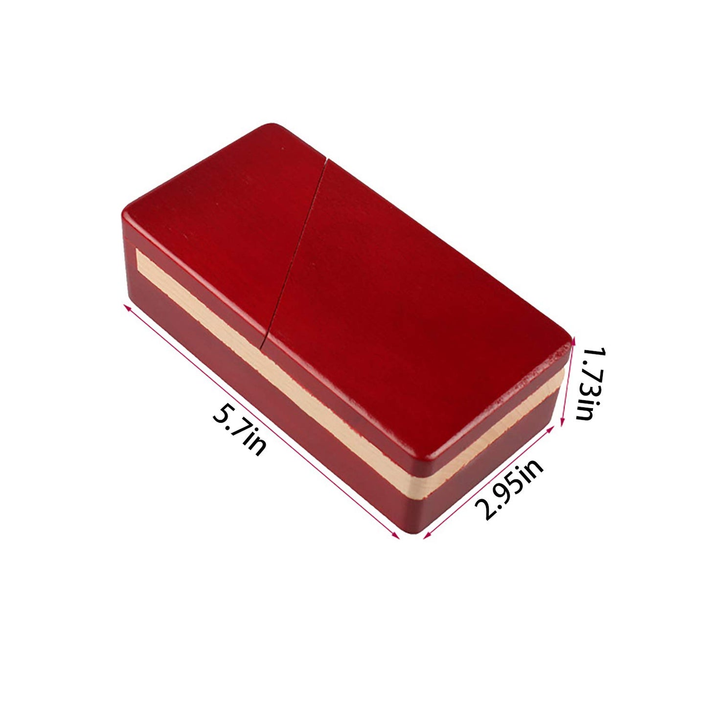 Gift Card Money Holder Puzzle Gift Case Box Big Secret Opening Impossible Box Puzzle Handmade 3D Brain Teaser Puzzle Magic Wooden Mysterious Box Gift Box Cube Game Box Iq Toys By Ahyuan (Red)
