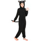 Rabtero Kids Black Cat Costume - Halloween Onesie for Girls 12-14, Christmas Cosplay Animal Pajamas