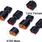 FPVDrone Male XT60 to Female T-Plug Connector Adapter No Wires RC LiPo Battery Connectors for Male XT60 to Female Deans Connecto