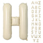 Biapian 40 Inch Letter H Balloons, Giant Cream H Foil Balloon, Big Single Alphabet A-Z Balloons, Beige Large Aluminum H Balloons