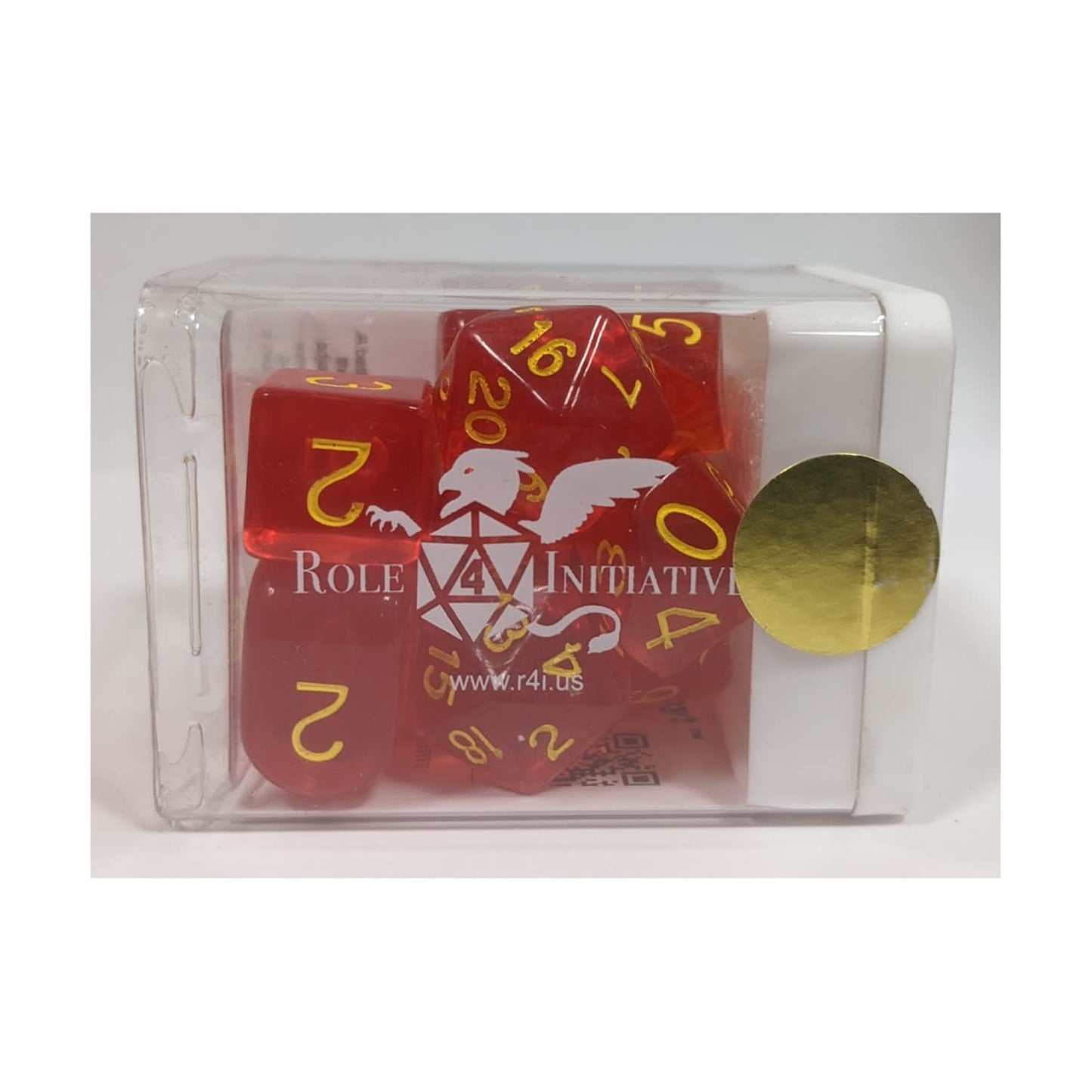 R4I Dice W/Arch'D4: Translucent - Red W/Yellow (15)