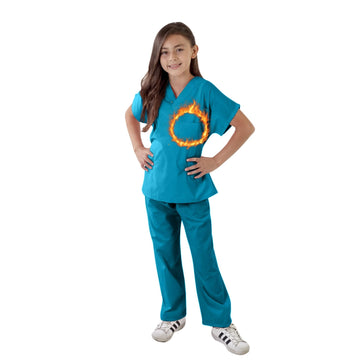 Kids Scrubs Super Soft Children Scrub Set Kids Dress Up (7, Teal)