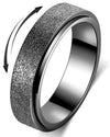 Anxiety Ring For Women Fidget Spinner Ring Fidget Toys Adults Titanium Stainless Steel Thumb Ring 6Mm Wide Black Size 8