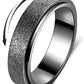 Anxiety Ring For Women Fidget Spinner Ring Fidget Toys Adults Titanium Stainless Steel Thumb Ring 6Mm Wide Black Size 7