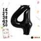 Smlpuame 40 Inch Number Balloon 0-9 Black Large Number 4 Balloons,Digital Balloons For Birthday Party Celebration Decorations Su