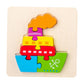 MERISHOPPWooden Jigsaw Puzzle Stem Brain Teasers Puzzle Kindergarten Color Perception Ship|Baby|Toys for Baby|Developmental Baby
