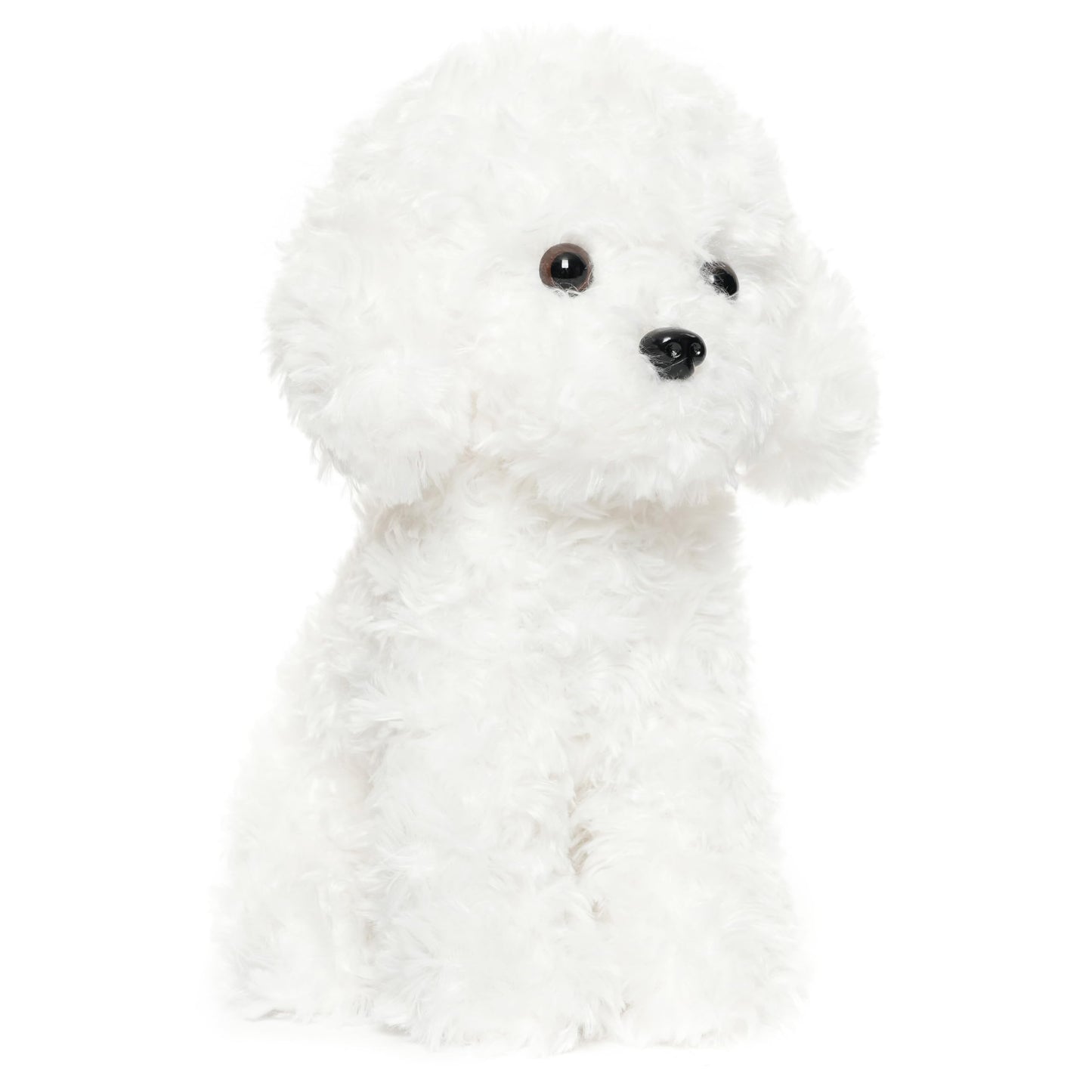 Weigedu White Toy Poodle Stuffed Animal - Bichon Frise Maltese White Labradoodle Plush Toy For Kids And Babies - Perfect Birthday & Easter Gift, 12.6'