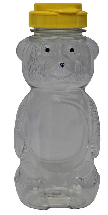 Mann Lake Cn530 24-Pack Plastic Squeeze Bear With Yellow Flip Top, 12-Ounce