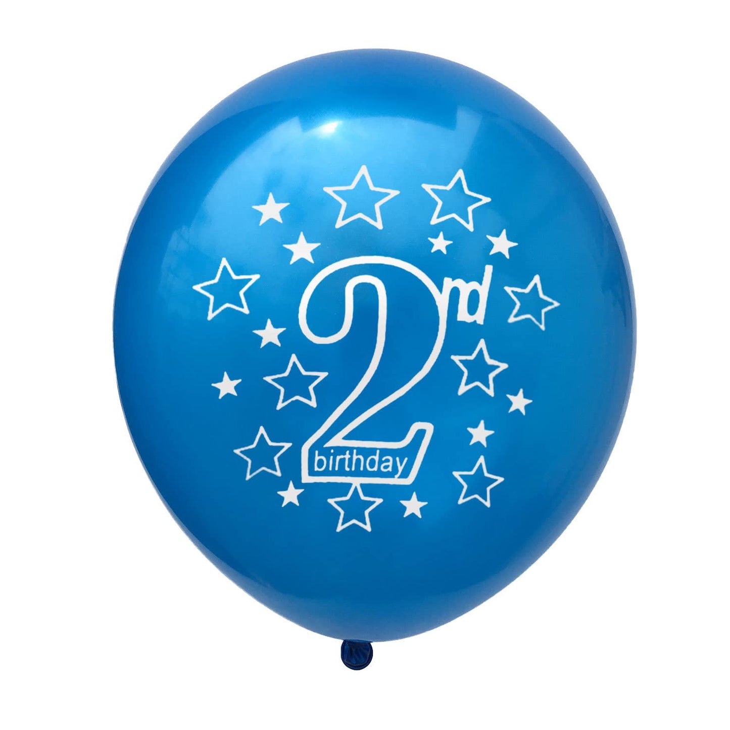 Shuntai Second Birthday Balloons Blue 2Nd Happy Birthday Party Decorations Blue Latex Confetti Balloon For 2 Years Old Themes Bi